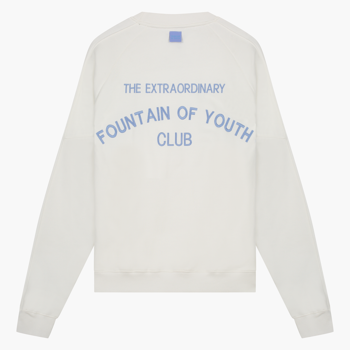 FOY Signature Blue Embroidery Back - Sweater Off White