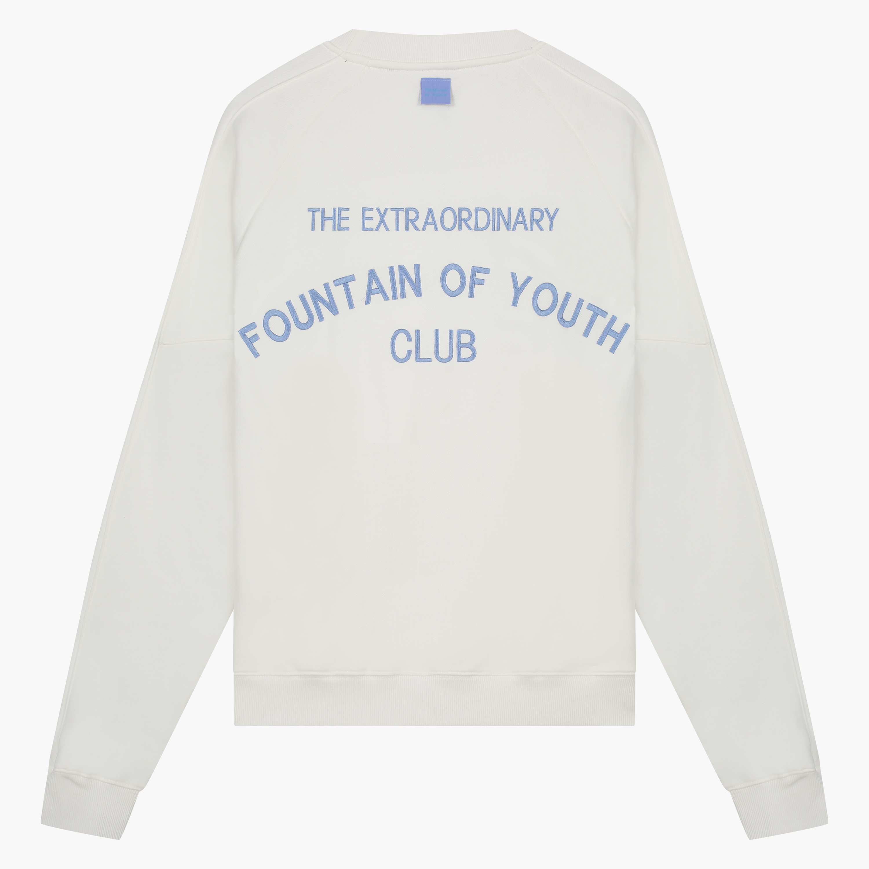 FOY Signature Blue Embroidery Back - Sweater Off White