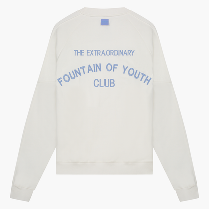 FOY Signature Blue Embroidery Back - Sweater Off White