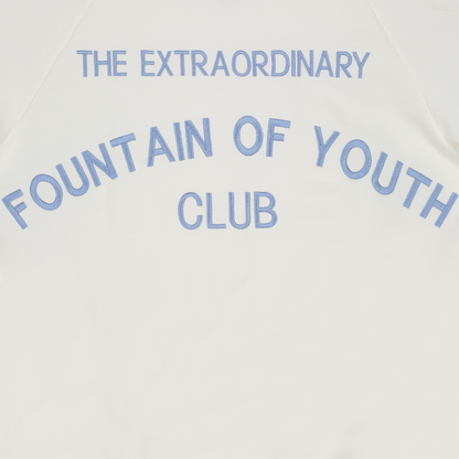 FOY Signature Blue Embroidery Back - Sweater Off White