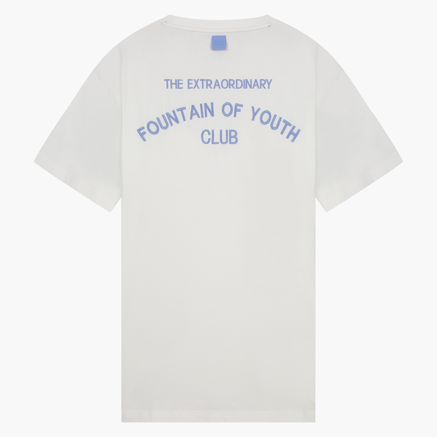 FOY Signature Blue Embroidery Back - T-Shirt Off White