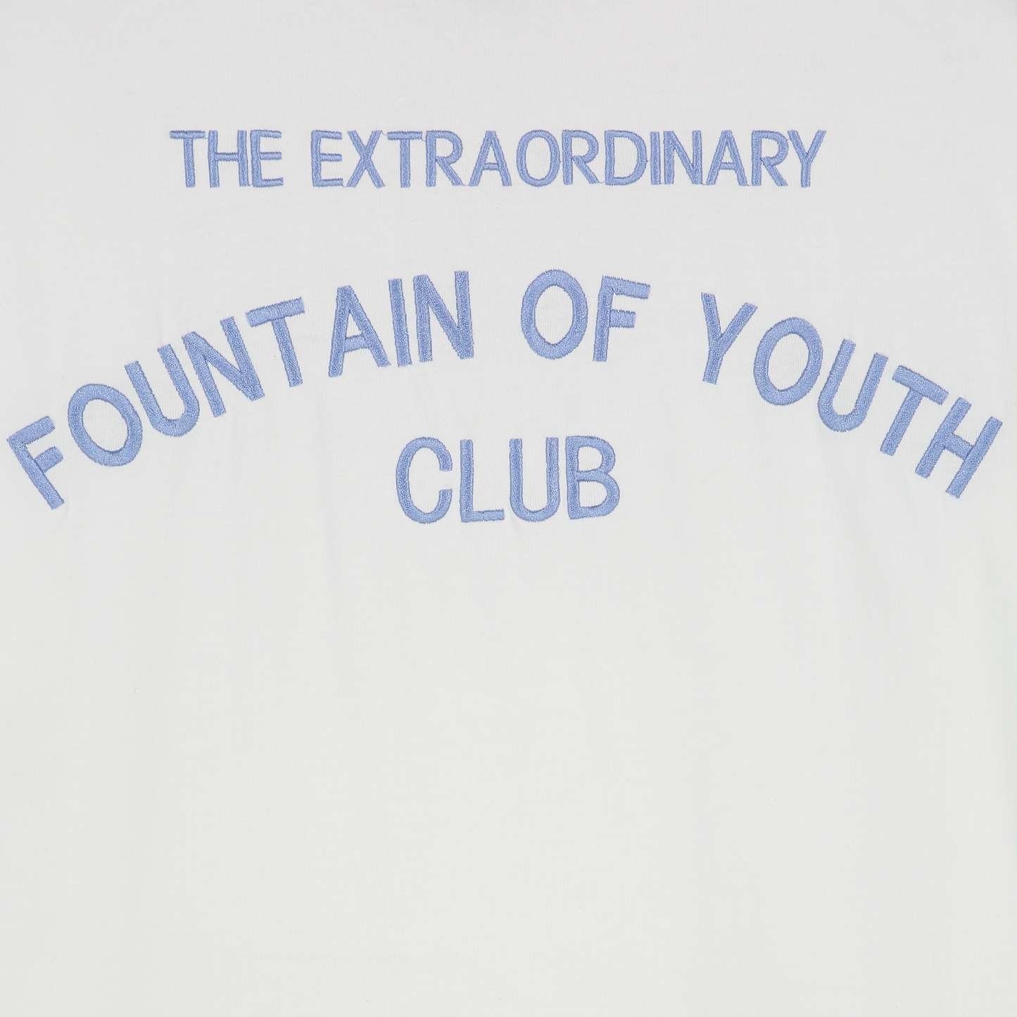 FOY Signature Blue Embroidery Back - T-Shirt Off White