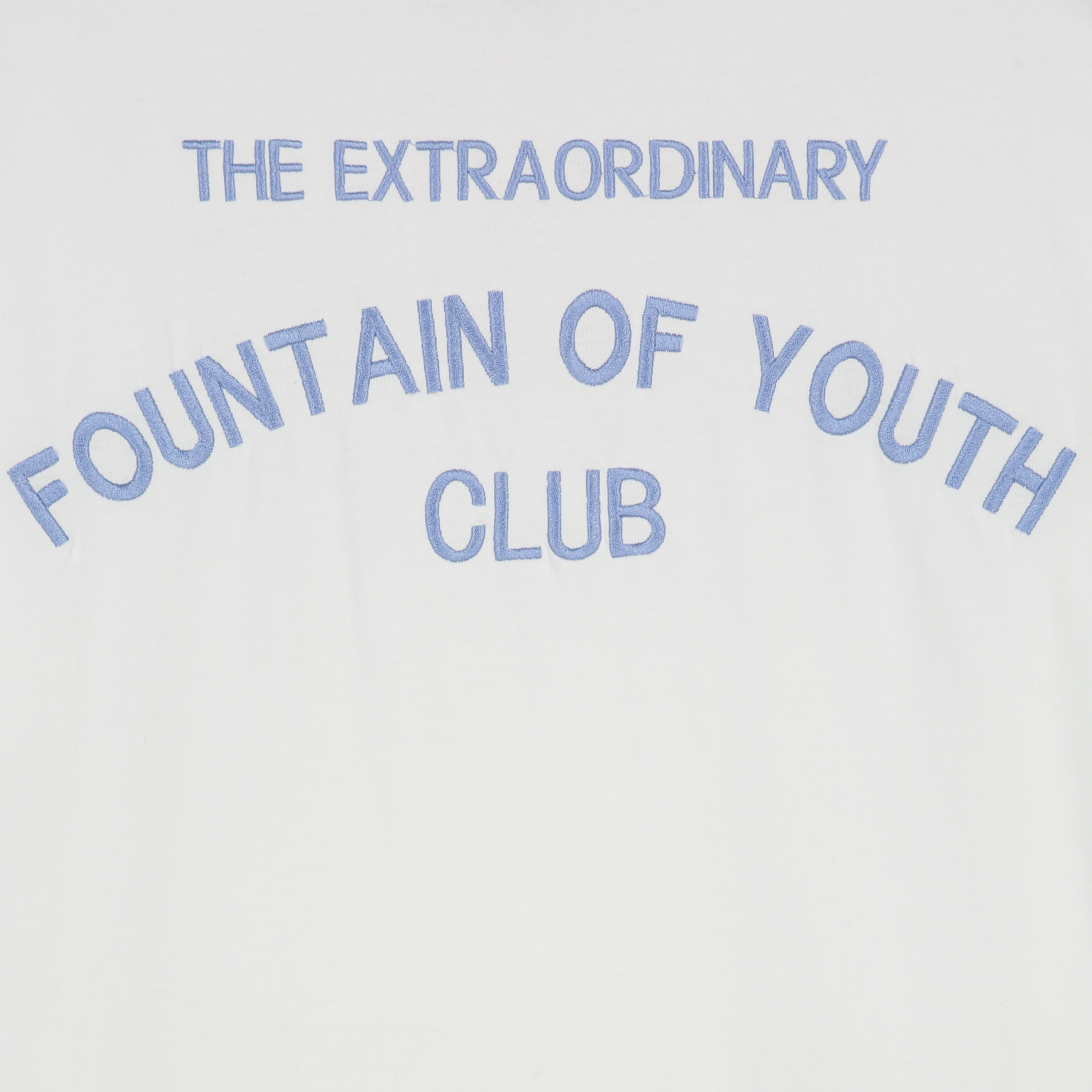FOY Signature Blue Embroidery Back - T-Shirt Off White