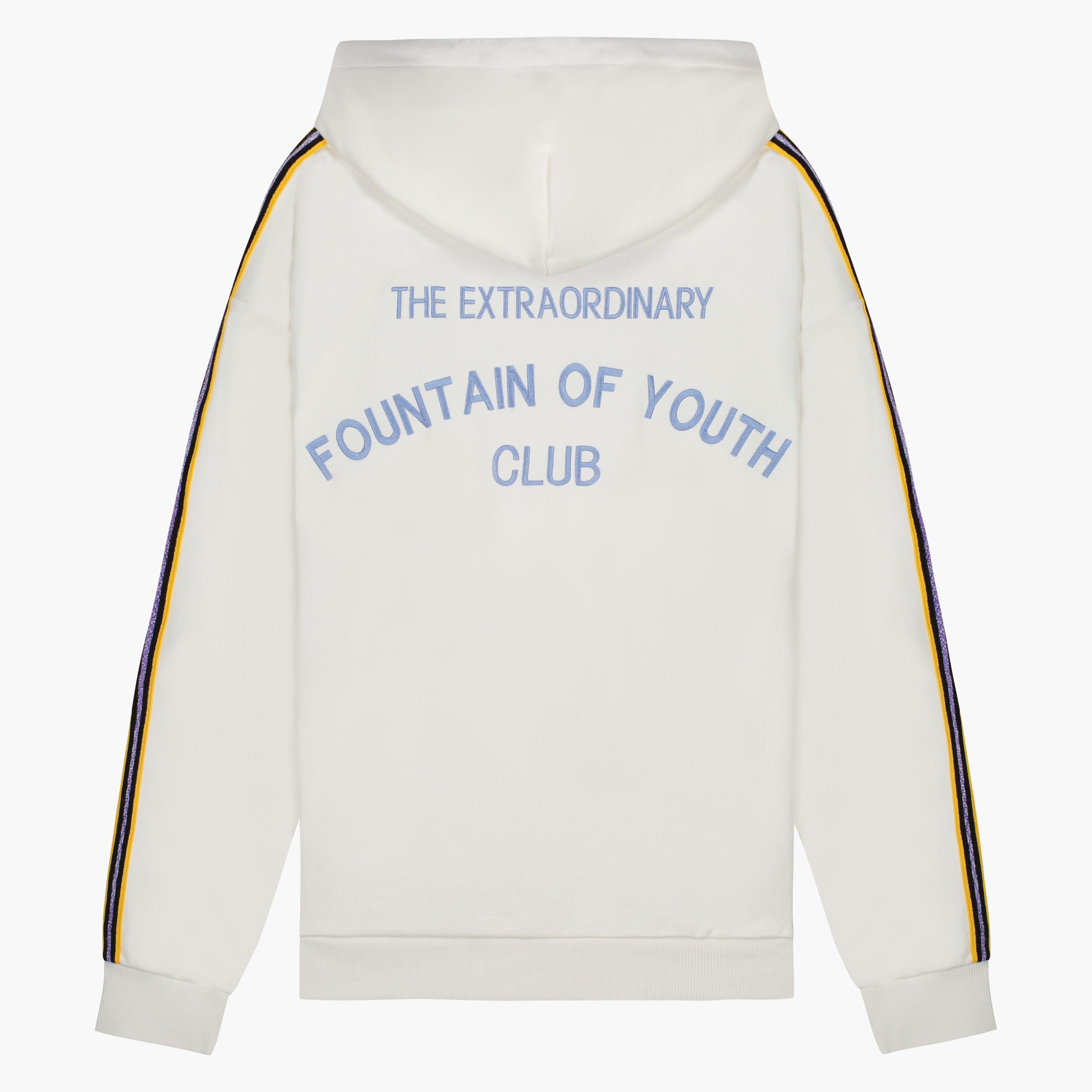 FOY Signature Blue Embroidery Back - Hoodie Off White