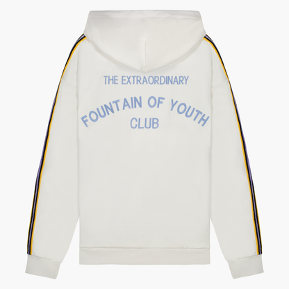 FOY Signature Blue Embroidery Back - Hoodie Off White