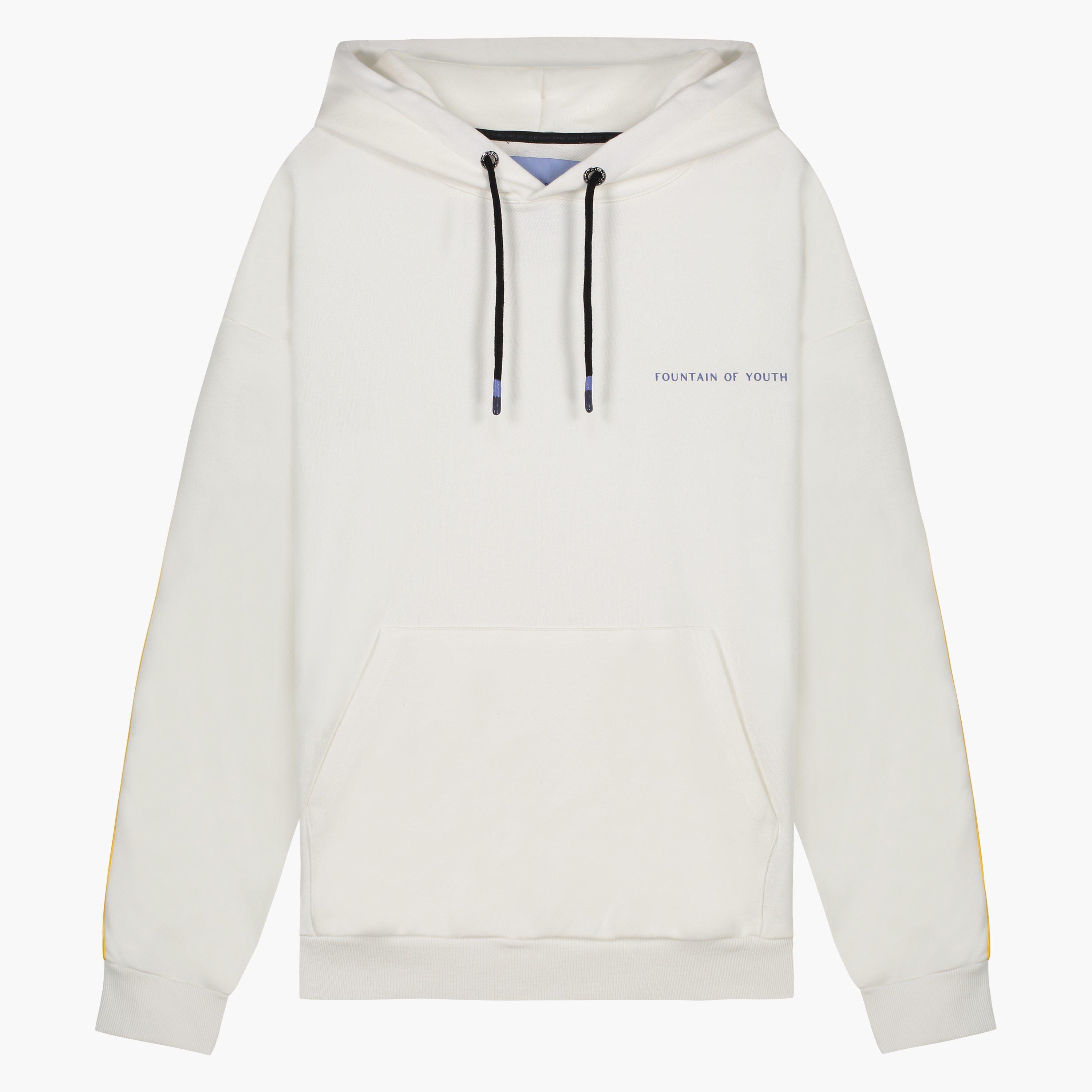 FOY Signature Blue Embroidery Back - Hoodie Off White