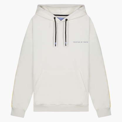 FOY Signature Blue Embroidery Back - Hoodie Off White