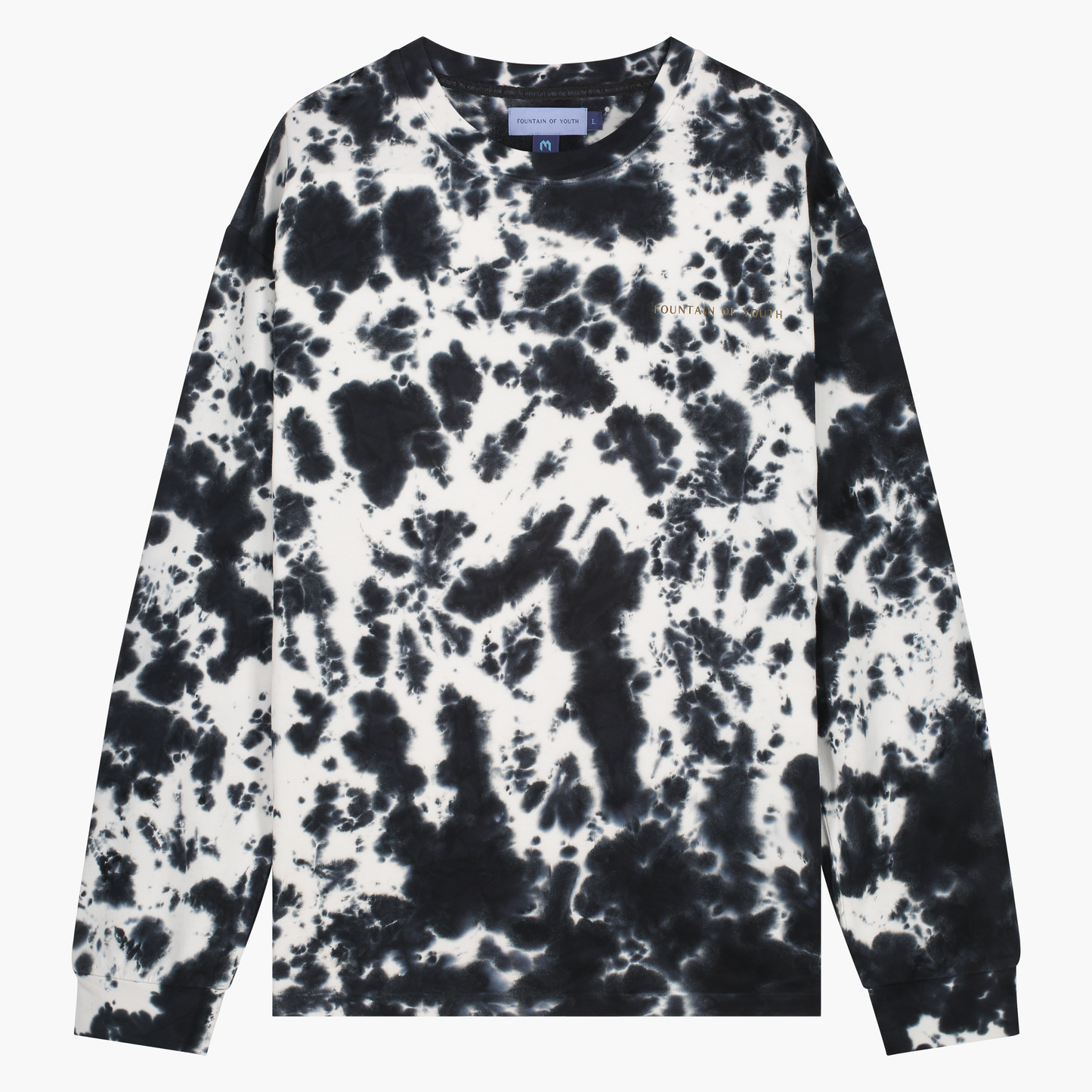 Long Sleeve Shirt - Black Marble Dyed