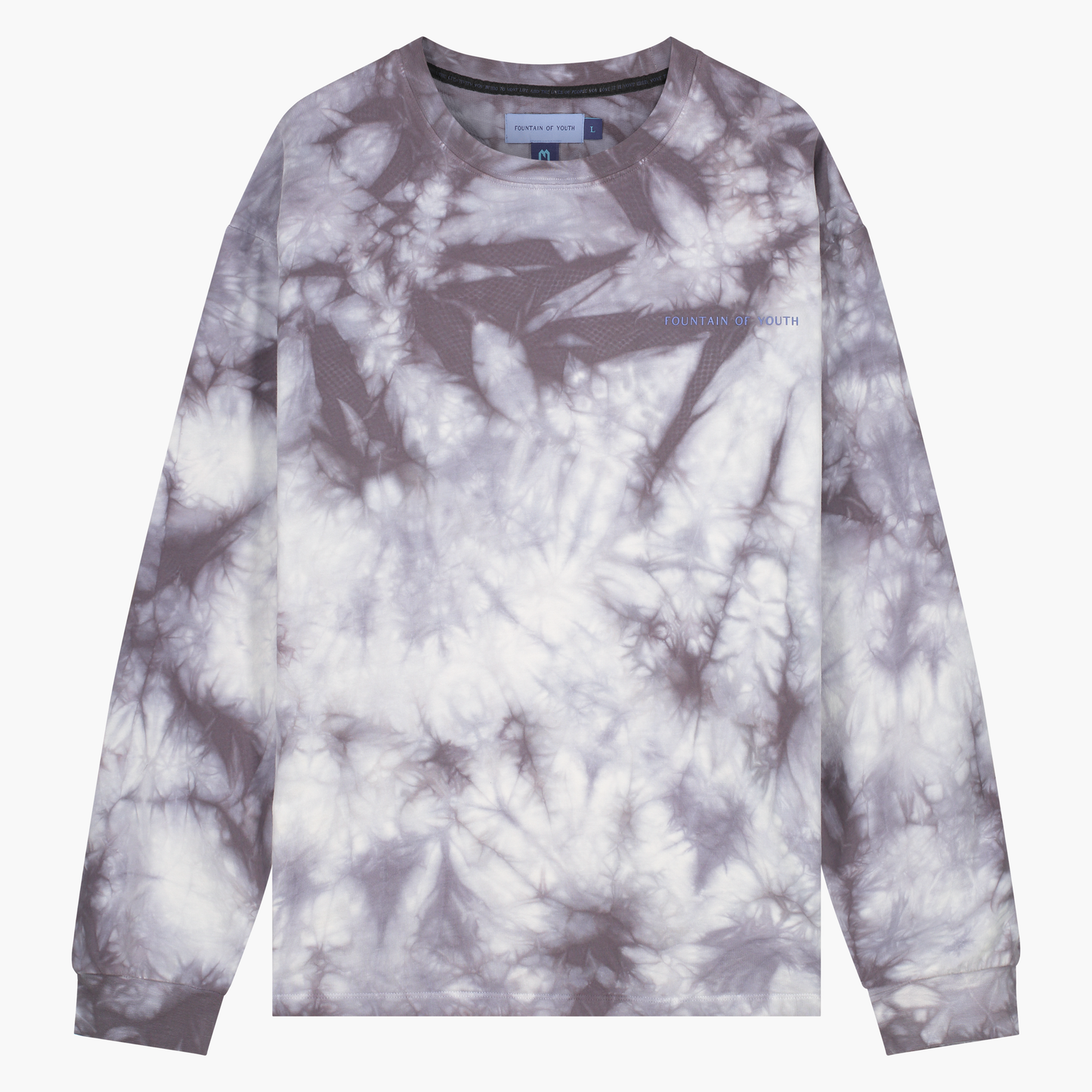 Long Sleeve Shirt - White Marble Dyed